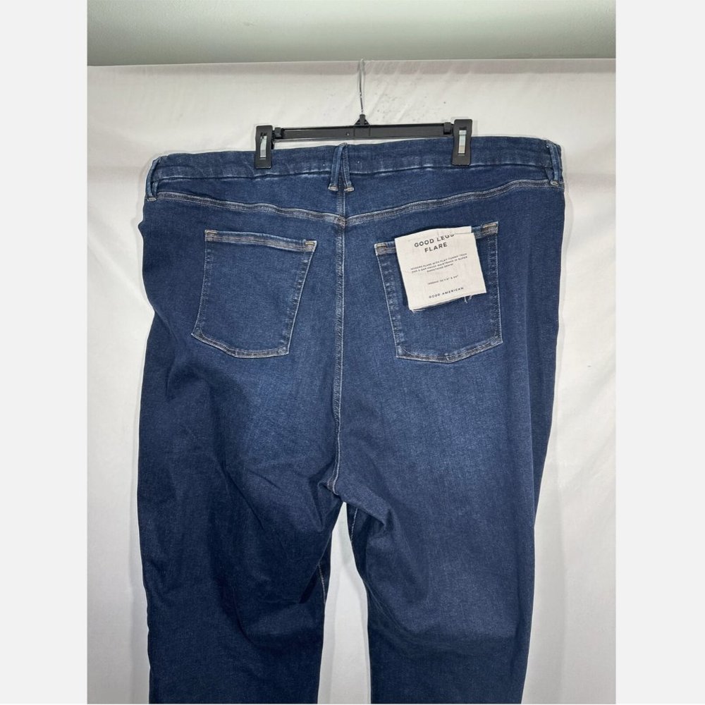 NWT‎ $89 Good American [ 8/ 5XL ] Pull-On Flare Jeans in Indigo Blue #S813 - Picture 13 of 16